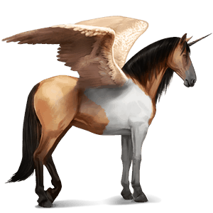 skrzydlaty jednorożec wierzchowy quarter horse cremello