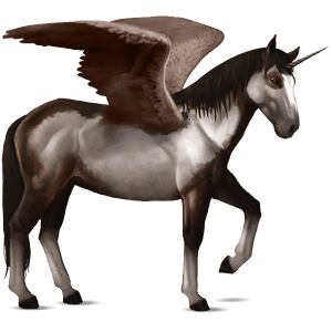 skrzydlaty jednorożec wierzchowy mustang jasnosiwa